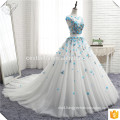 Real Photo Heavy beaded sweet floral wedding dress arabic style wedding dress dubai luxury puffy Light Sky Blue wedding dresses